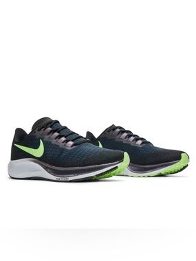 Nike Air Zoom Pegasus 37 Running Shoes, Valerian Blue/Black Lime, Size 8.5